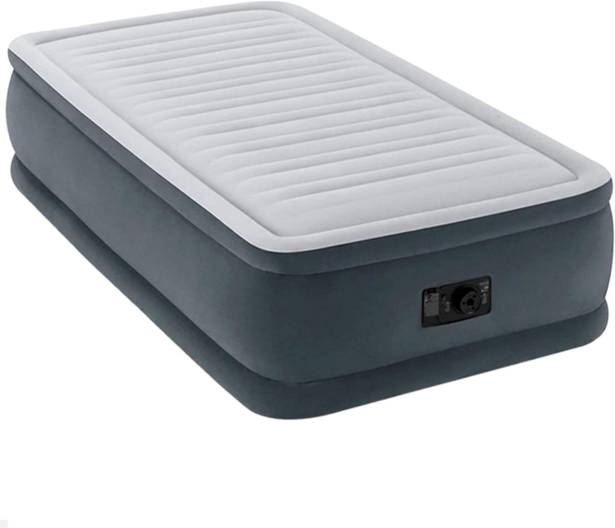 Luchtbed Comfort - Opblaasbaar Bed - Logeren Thuis - Ingebouwde Pomp - 99x191x46cm - Grijs