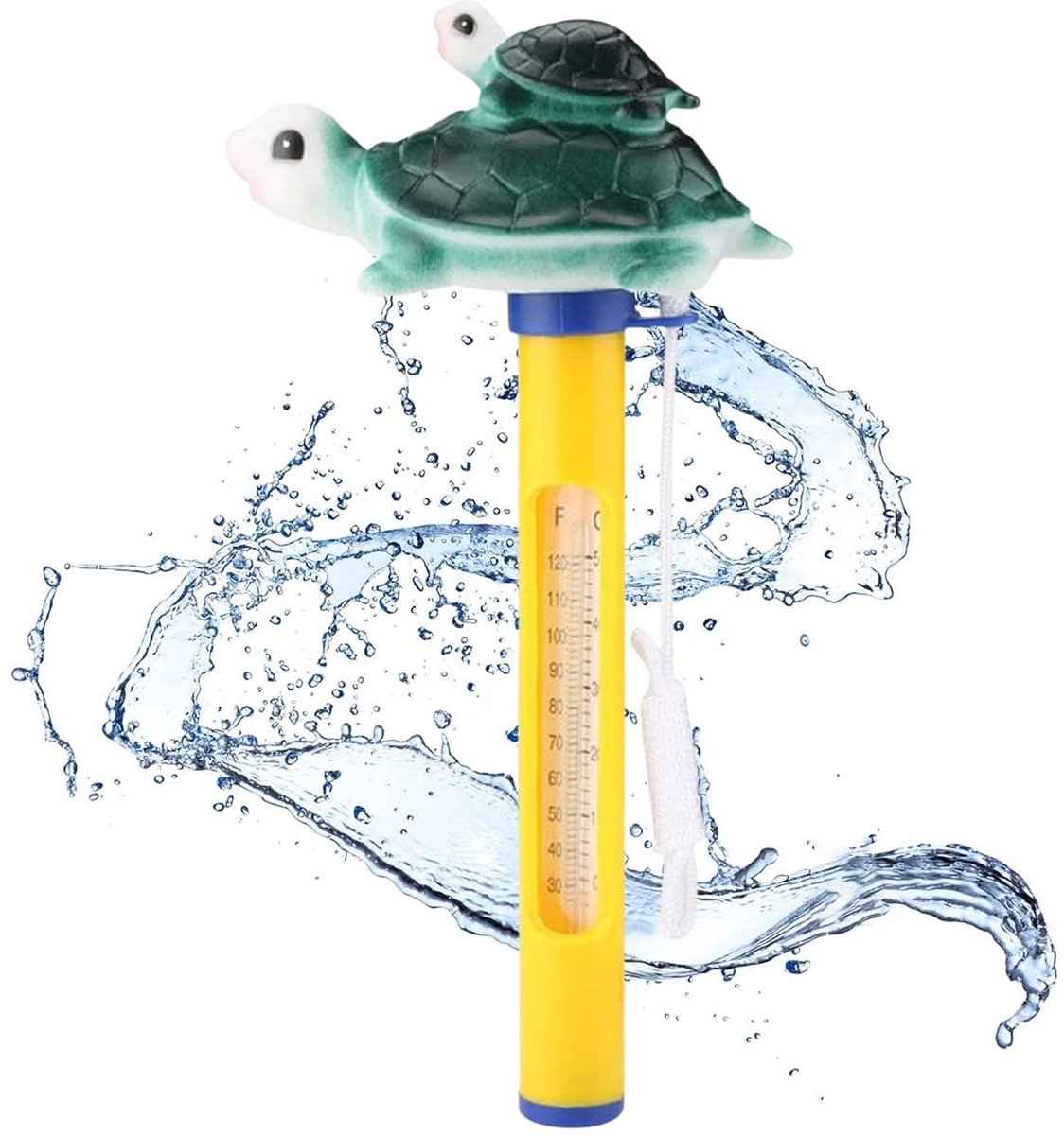 Drijvende Waterthermometer - Schildpad - Goed Afleesbare Watertemperatuur - Perfect voor Zwembaden - SnelShoppen