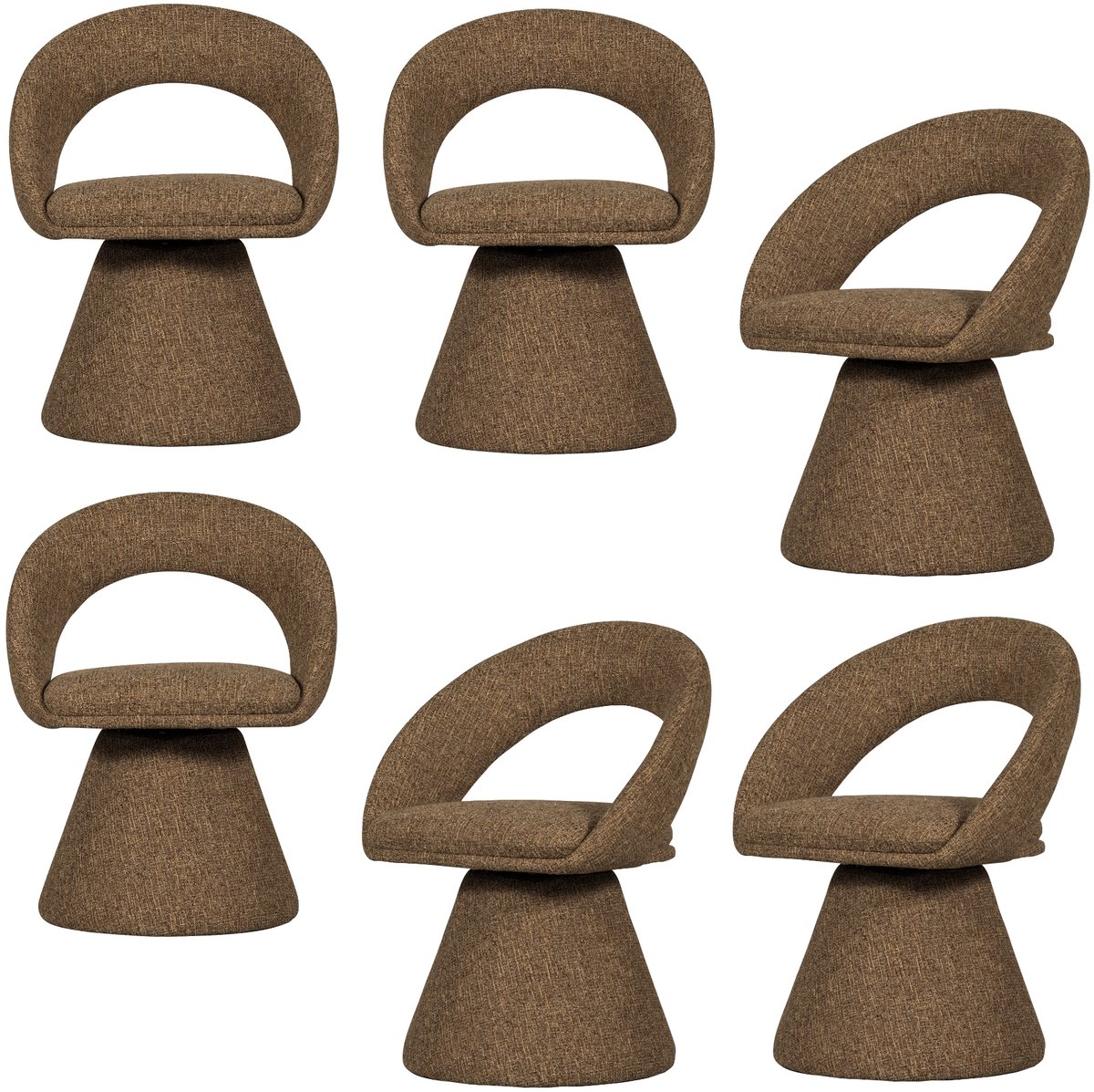 WOOOD Winter Eetkamerstoel - Melange - Zand - Set van 6