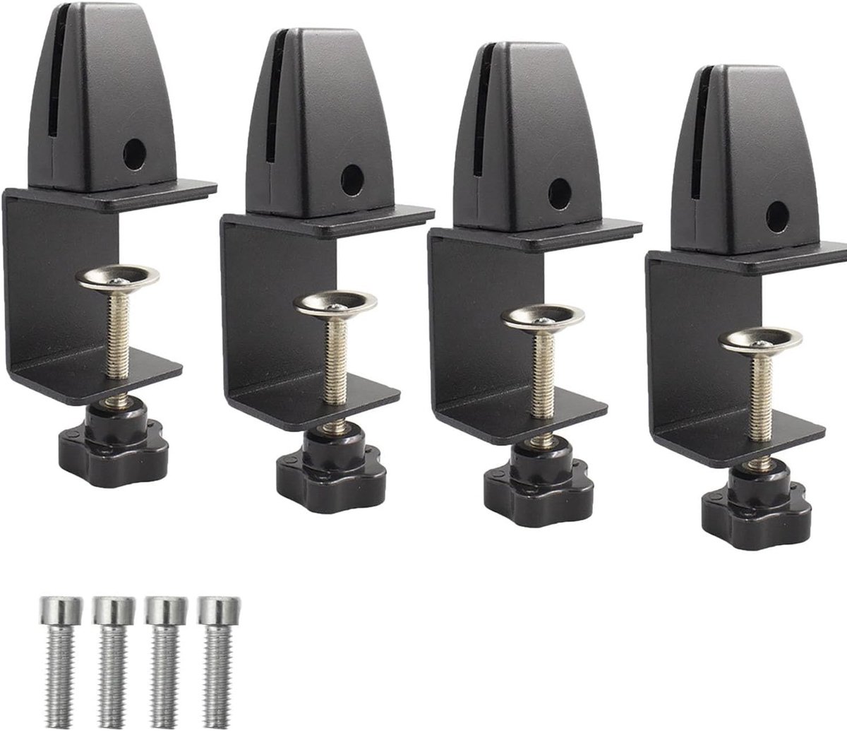 Verstelbare Aluminium Klemclips voor Bureau - 4 Stuks voor Veiligheid en Gegevensbescherming, Ideaal voor Organisatie en Efficiëntie