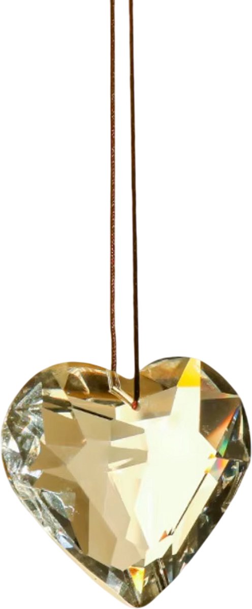 45 mm Hartvormig Kristallen Prisma Hanger – Zonnevanger, Regenboogmaker, Kristallen Windgong, Raamhanger, Suncatcher, Glas Prisma voor Knutselen & Woondecoratie - transparant