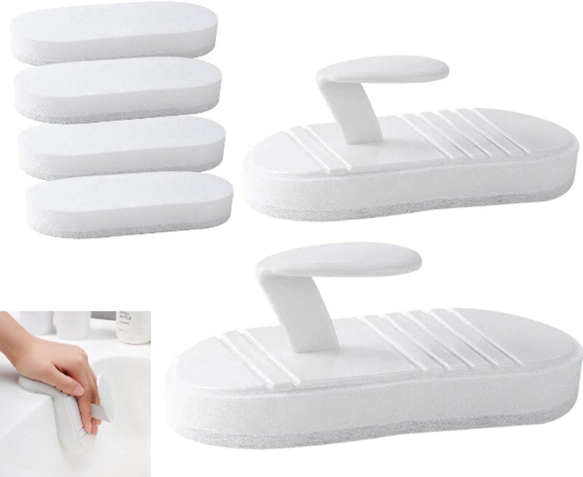 2stuks-Handborstel voor in de badkamer-Tegelborstel- Schoonmaakborstel-Schuurpad-Flexibele