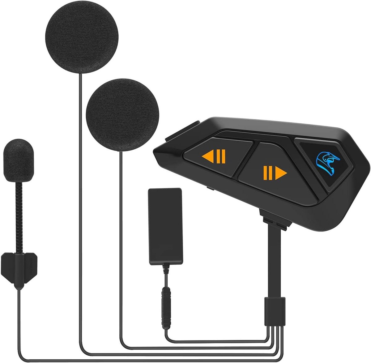Motorhelm Headset - Communicatie Systeem - Groepsgesprekken Rijden - Universele Koppeling - 1200 Meter Bereik - Zwart