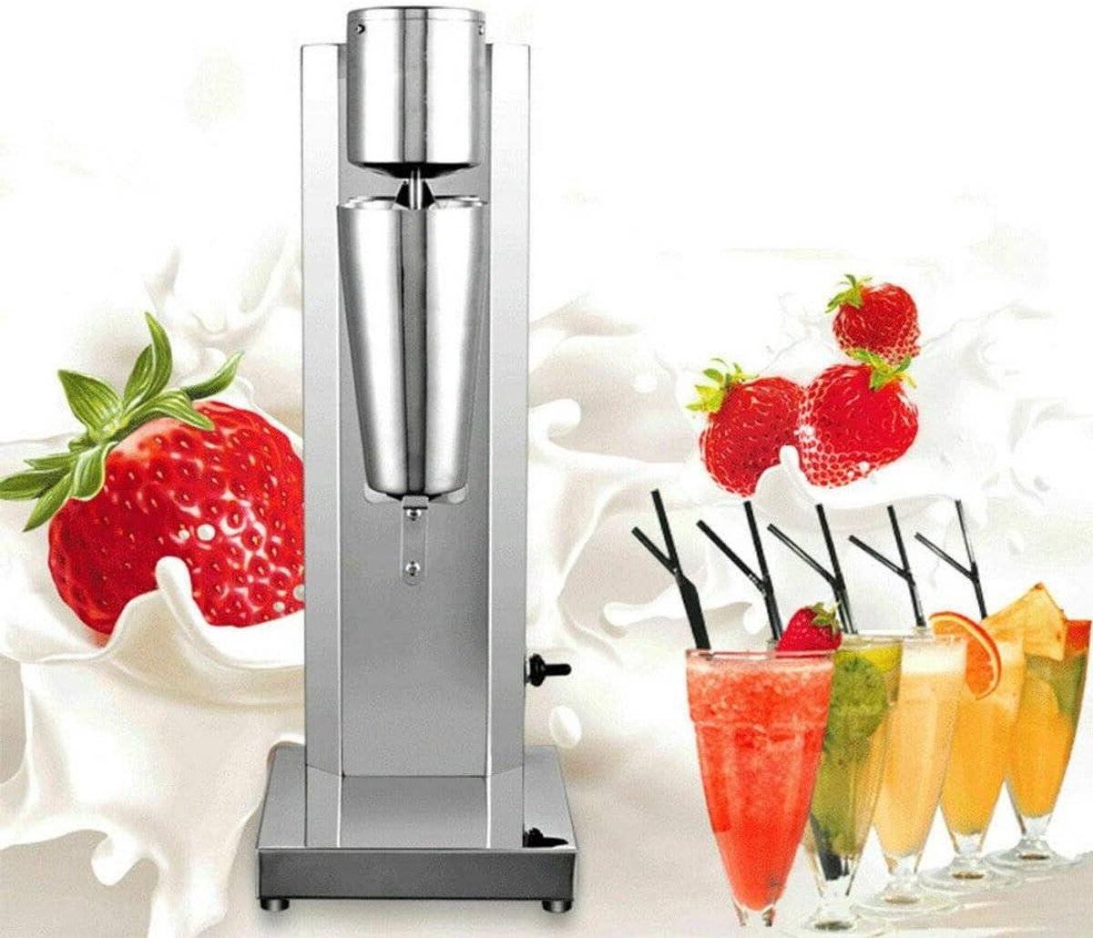 Milkshake Mixer Drankjes Maken Professioneel Gebruik Dubbele Mengas 650 ml Zilver