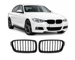 Grill Nieren geschikt voor BMW 3 Serie F30/F31 – Glanzend Zwart – Enkelspijls