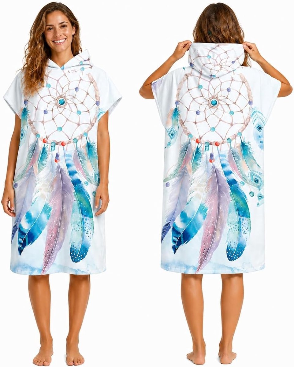 Sneldrogende Microvezel Surf Poncho met Kap voor Volwassenen - Ideaal voor Strand, Zwemmen en Verandering