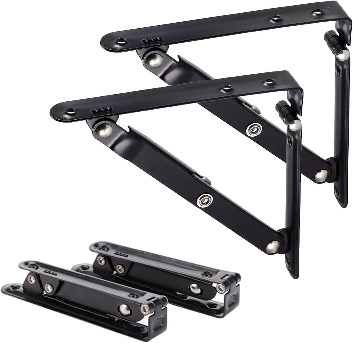 Set van 2 Vouwbare Hoekplanken, Wandgemonteerd, 150 mm, Ideaal voor Kleine Ruimtes en Opberging