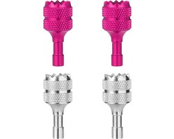 Drone Controller Sticks Set van 4, Aluminium Joystick Vervangingen voor DJI Mini 3 Pro en RC Smart Controller, Duurzame Thumb Switch Accessoires in Zilver en Roze Rood