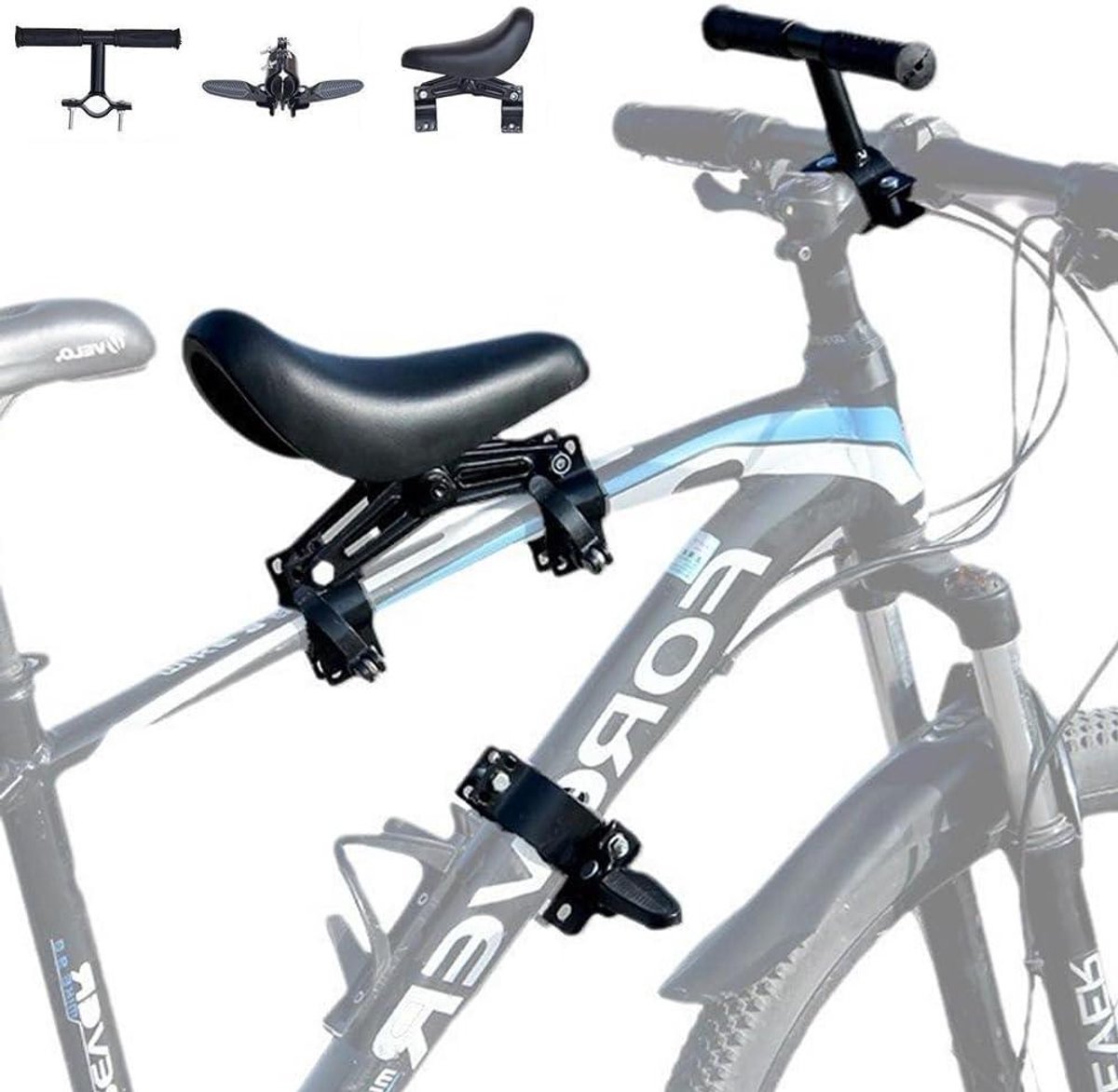 Kinder Fietsstoeltje - Voorzitje Fiets - Samen Fietsen - Met Stuur - 2-6 Jaar - Zwart