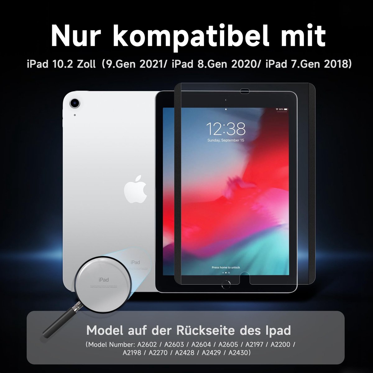 SnelShoppen - Magnetische Folie voor iPad 9/8/7 Generatie - Matte Beschermfolie, Niet-Verblindend, 2 Stuks, 10,2 Inch, Compatibel, Perfect voor School