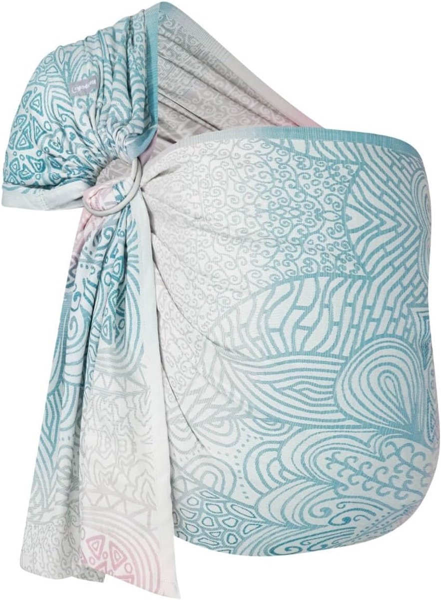 Ring Sling Draagdoek - Babydrager - Baby Dichtbij Houden - Biologisch Katoen - Vanaf Geboorte - Amsterdam Zwart – foto 4