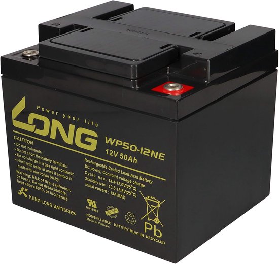 Oplaadbare Batterij - AGM Accu - Energievoorziening - Onderhoudsvrij - 12V 50Ah - Zwart — afbeelding 5