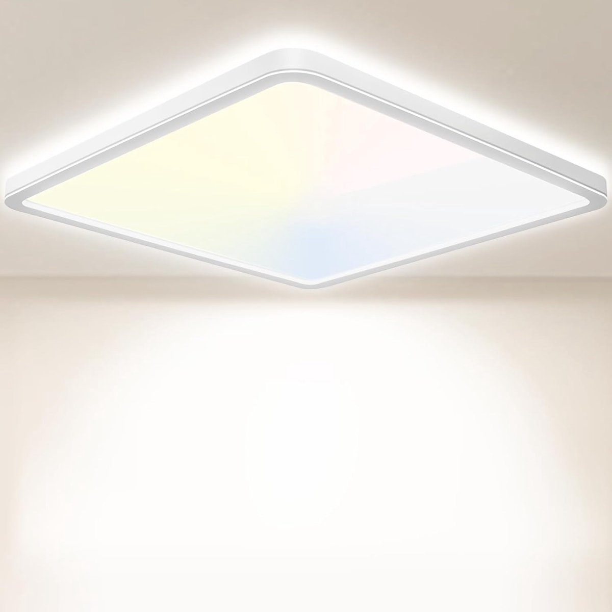 SnelShoppen - Led-plafondlamp 24 W, 6000 K/4000 K/3000 K, 3200 lumen, IP54, ultradun, plat, vierkant, moderne badkamerlamp, keukenlamp voor hal, slaap