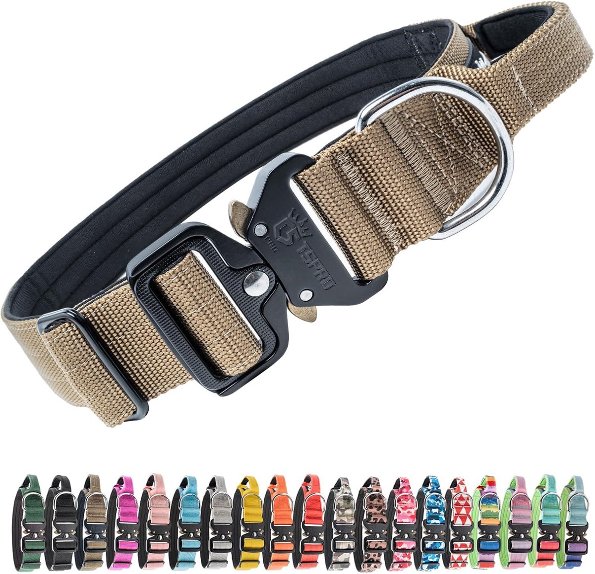 Thijox - Premium Hondenhalsband met Handgreep en Snelontgrendelbare Gesp, Verstelbare Dikke Halsband voor Middelgrote tot Grote Honden, Zwaar Belastba