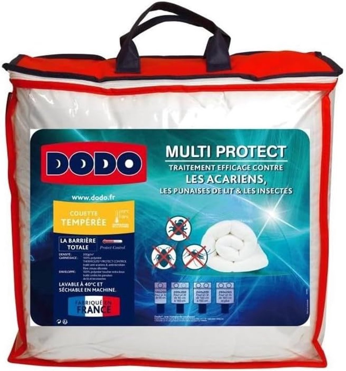 SnelShoppen - Gematigd dekbed 240x260 cm voor tweepersoonsbed, multi-protect tegen mijten en bedwantsen, zacht en machinewasbaar op 40 °C, ideaal voor