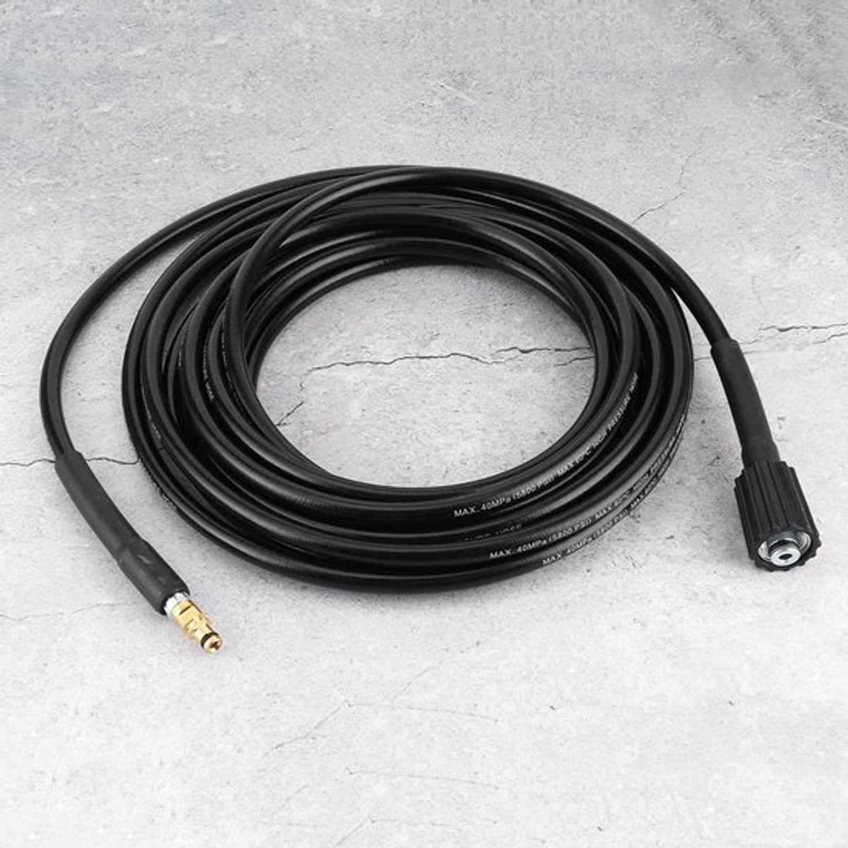 Hogedrukreinigingsslang 15m - Vervanging K2/K3/K4/K5 - Slijtvast - Knikbestendig - Rubber - Max. druk 40 MPa/5800 PSI - Reinigingsslang