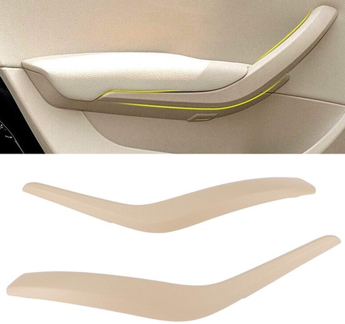 Binnendeurpaneel Trekkoord - Handgreep - Steunbeugel - Beige - Voor X1 E84 - 465x56mm - Deurbekleding