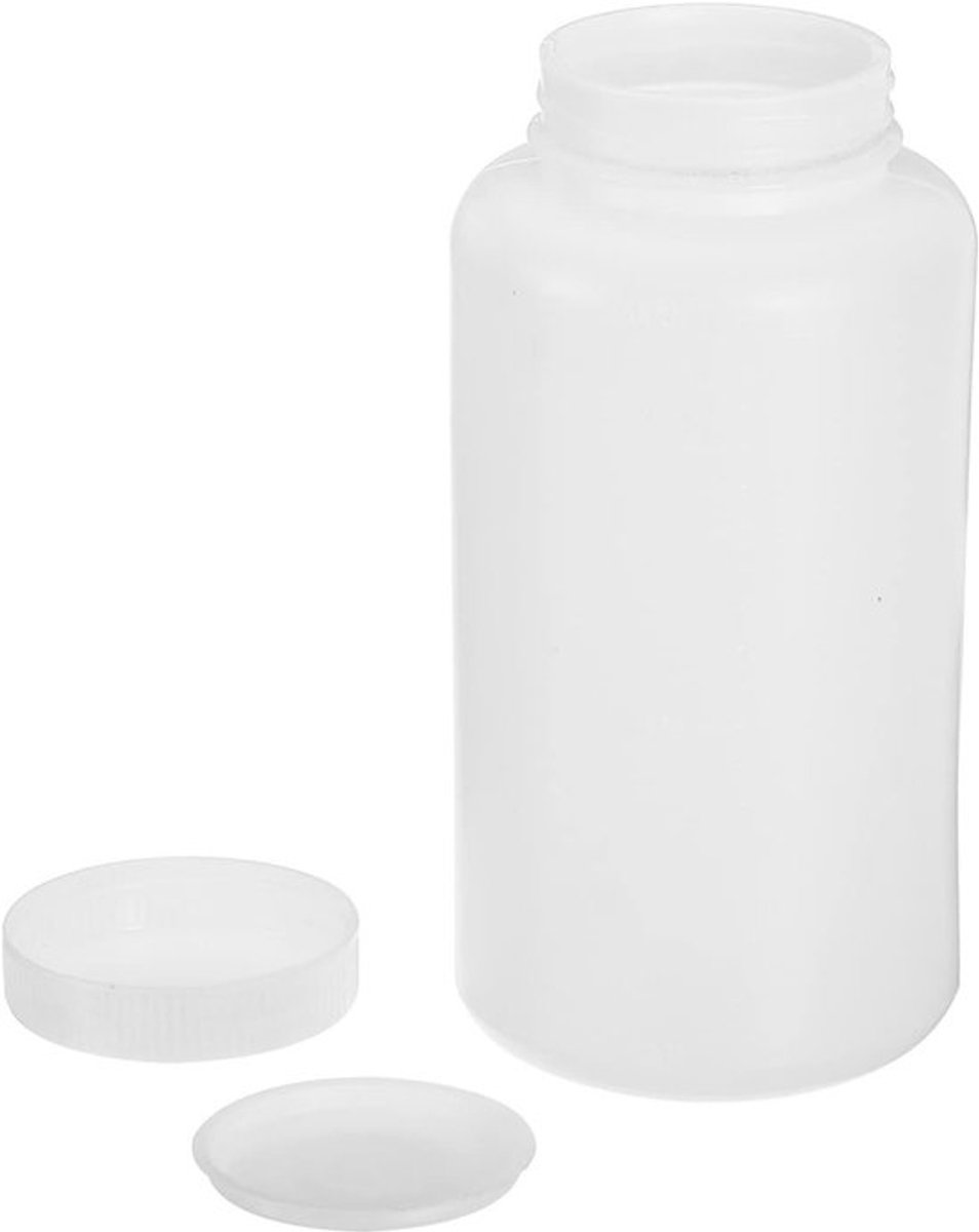 1 stuk Chemische Opslagfles, Brede Opening Plastic Container | Ideaal voor Laboratorium, Winkels en Fabrieken (Wit, 1000-ML)