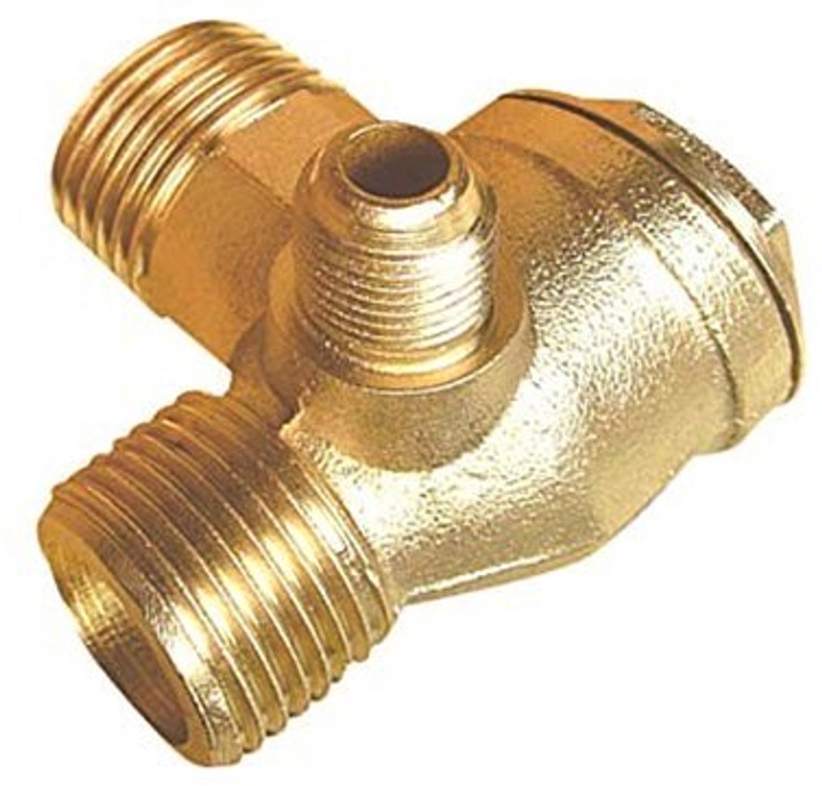 Check Valve Hoogwaardige Vervangingsklep - 3-Weg - Luchtcompressor - Koper - Mannelijk - 1/2" x 3/8" x 1/8 - Luchtklep