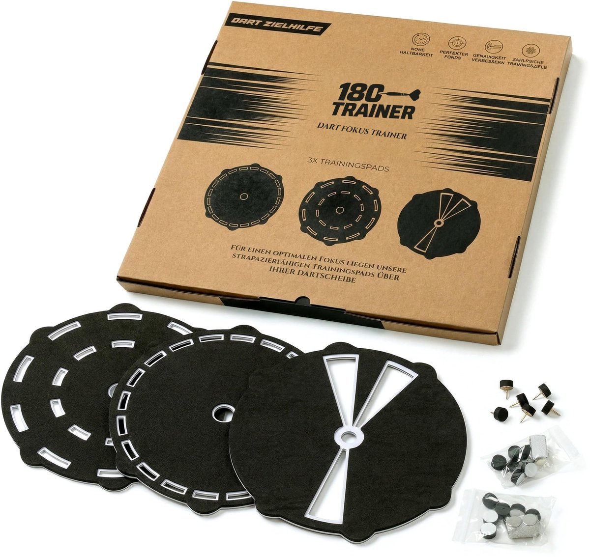SnelShoppen - Darts Trainingshulpmiddelen Set van 3 - Precision Foam Dart Training Pads | Focus Dartboard Trainer voor Doeltraining en Darttechniek -