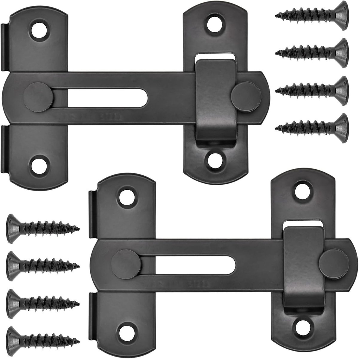RVS Schuifdeurvergrendeling Set van 2, Veiligheidsvergrendeling voor Raam, Badkamer en Kast, 10 cm lang