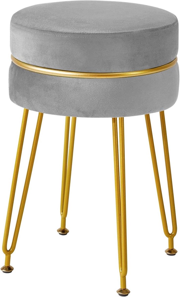 Ronde voetenbank - Ottomaanse kruk - Comfort Verhoging - Verstelbare poten - 31 x 47 cm - Grijs