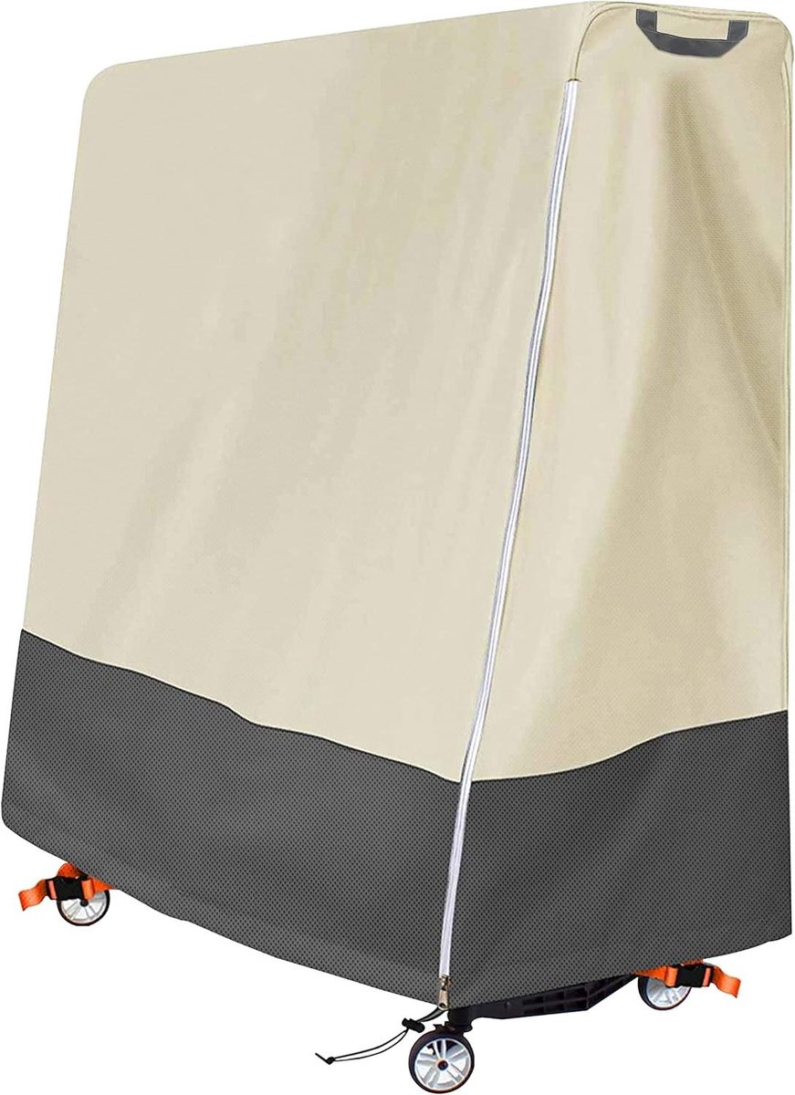 Ping Pong Tafelhoes - Tafeltennis Beschermhoes - Tafel Beschermen - Waterdicht Oxford Materiaal - 175 cm Lengte - Beige Grijs