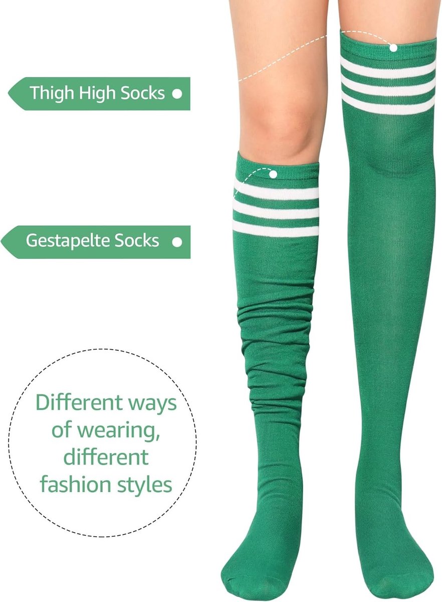 Overknees Kousen voor Dames, Rode Kniekousen voor Winter, Cosplay en Sport, Perfect voor Cheerleader Kostuum en Casual Outfit