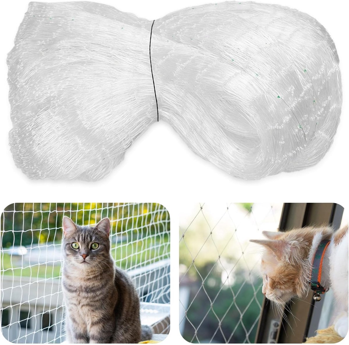 SnelShoppen - Kattennet voor Balkon en Terras - 5 x 5 m - Wit - Veiligheid voor Katten - Geschikt voor Balkons, Trappen, Ramen en Terrassen