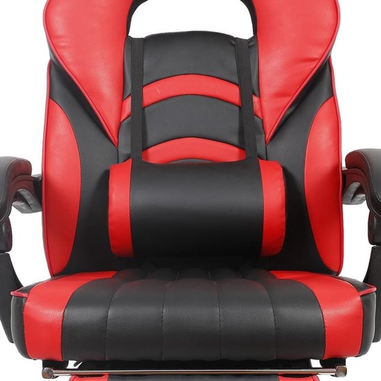 Gamingstoel - Bureaustoel Racer - Comfortabel Zitten - Met Voetensteun - XL - Zwart Rood — afbeelding 3
