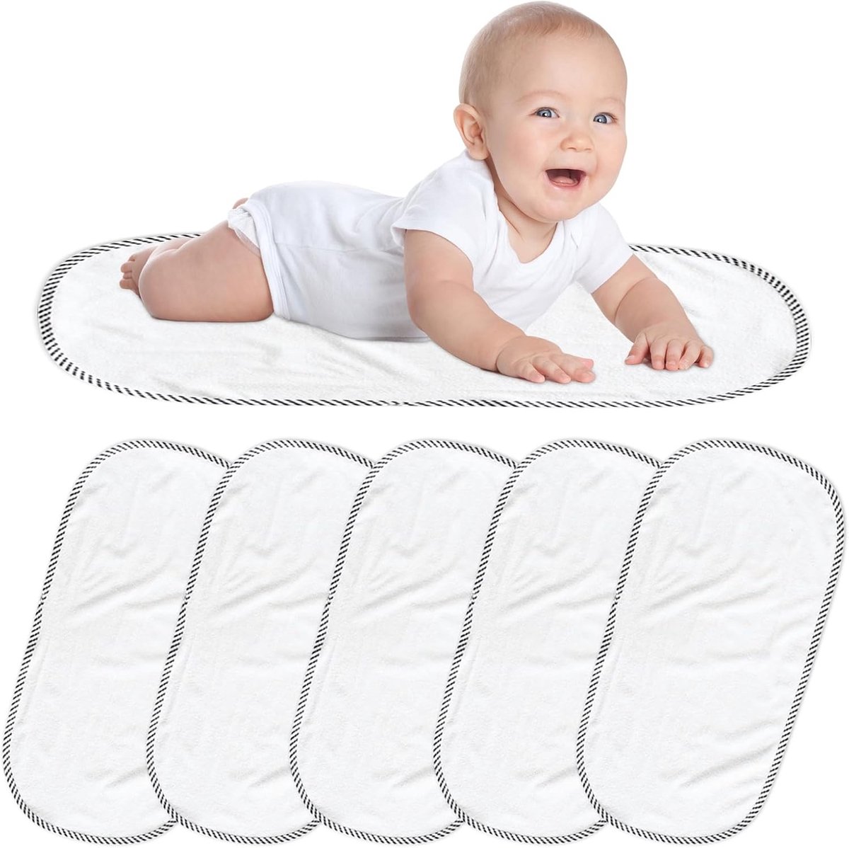 Herbruikbaar Verschoonmatje voor Baby - Set van 6 Wasbare Verschoonmatten 30 x 60 cm Zacht en Comfortabel voor Babyverzorging