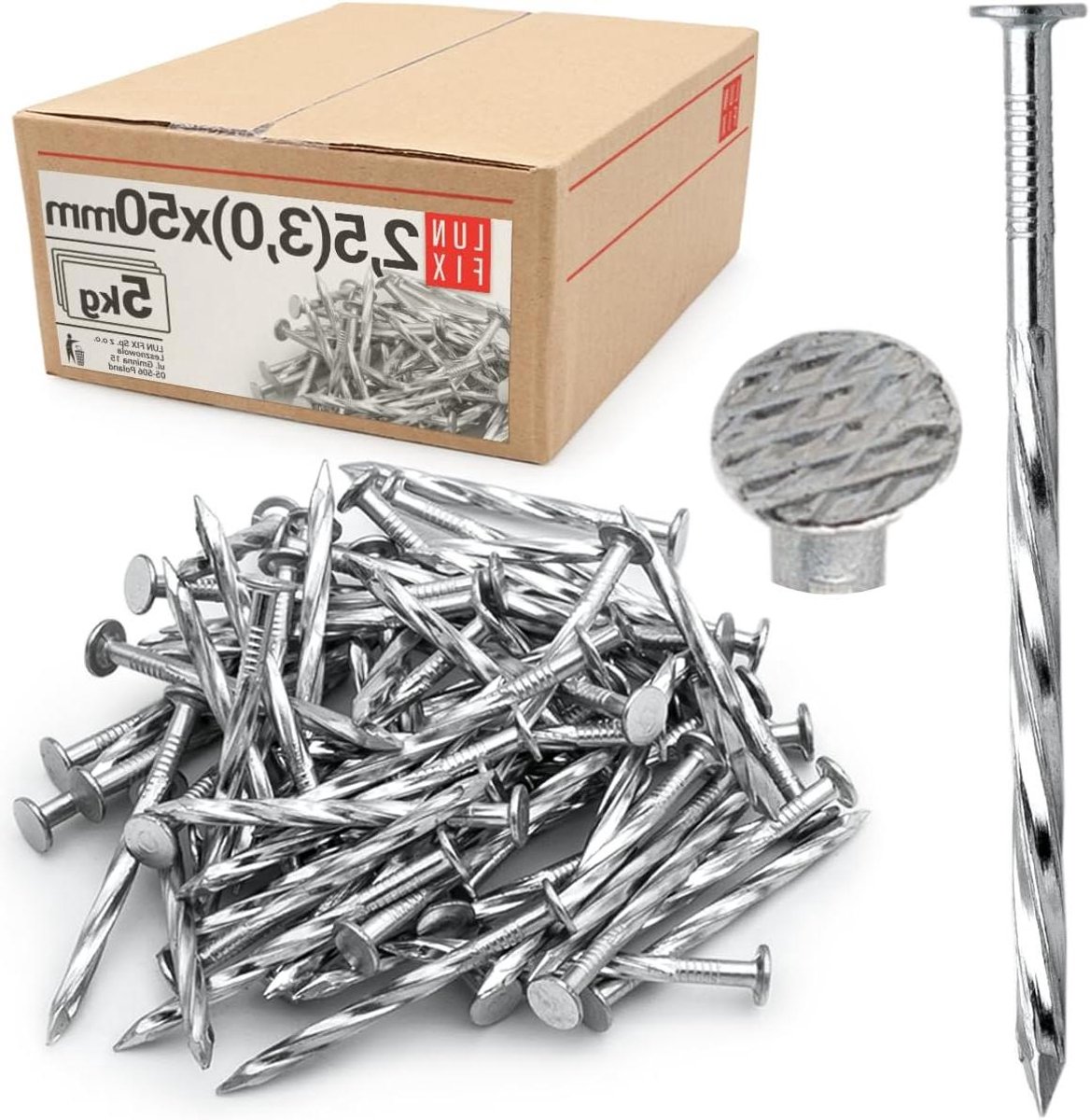Houtschroefspijkers - Draadpennen - Houtverbindingen Maken - Verhoogde Buigsterkte - 5 kg 50 mm - Zilver