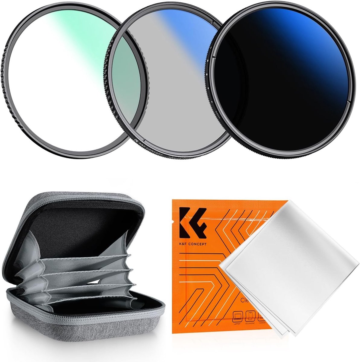 Professioneel 82mm Filter Set voor Camera: UV, Polarisator en Variabele ND2-400 met Reinigingsdoek en Filterzakje voor Optimale Beeldkwaliteit