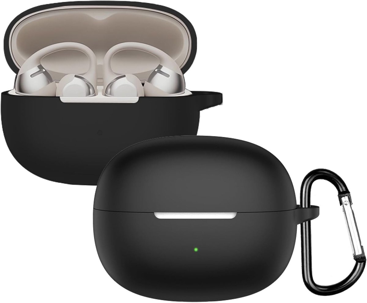 Zachte en Schokbestendige Silicone Beschermhoes voor OpenDots One met Sleutelhaken en Draadloze Oplaadfunctie, Zwart