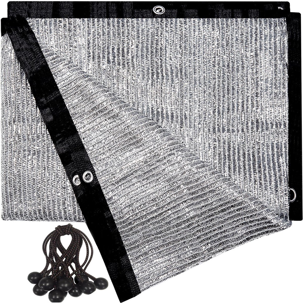 SnelShoppen - 70% Aluminium Schaduwdoek Stof - Privacyscherm voor Huisdieren en Auto - Schaduw voor Patio, Tuin, Pergola met Doorvoertules en Bungee -