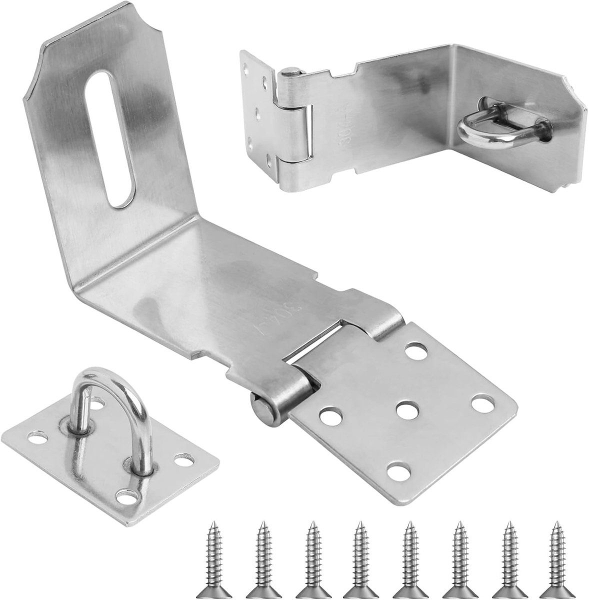 Roestvrijstalen Hangslot Sluiting voor Deuren, Kasten en Lades - Inclusief Schroeven, 135 x 39mm, Duurzaam en Weerbestendig