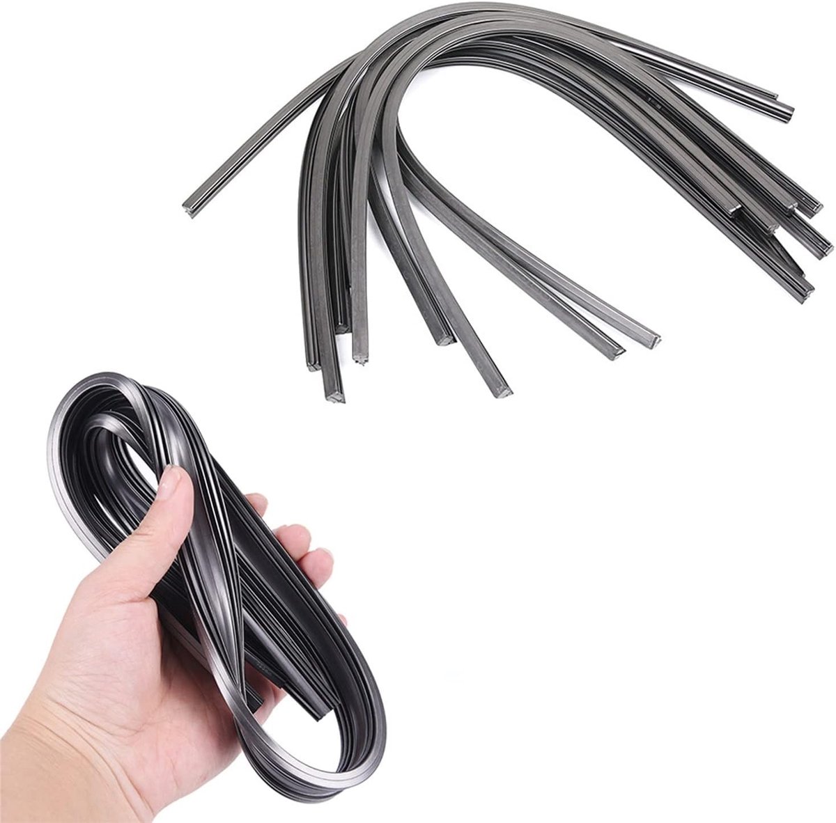 Universele Ruitenwisserrubber 700 mm, Vervangrubber voor Ruitenwissers, Geluidsarme en Schadevrije Ruitenwissers, Verpakking van 8 stuks