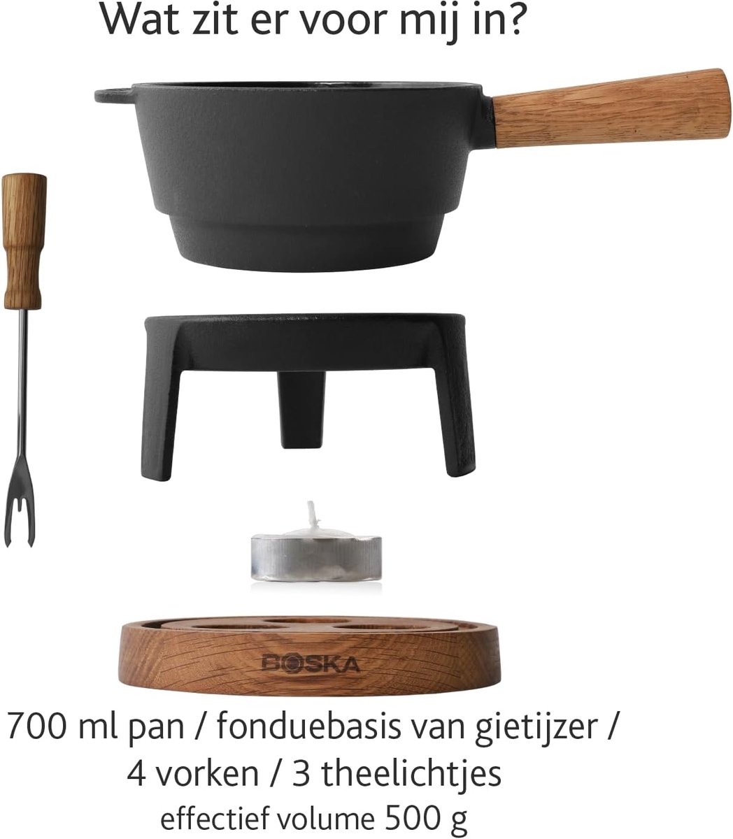 Fondue Set - Kaasfondue Pan - Gezellig Tafelen - Geschikt Voor Elke Warmtebron - 700 ml - Zwart – foto 6