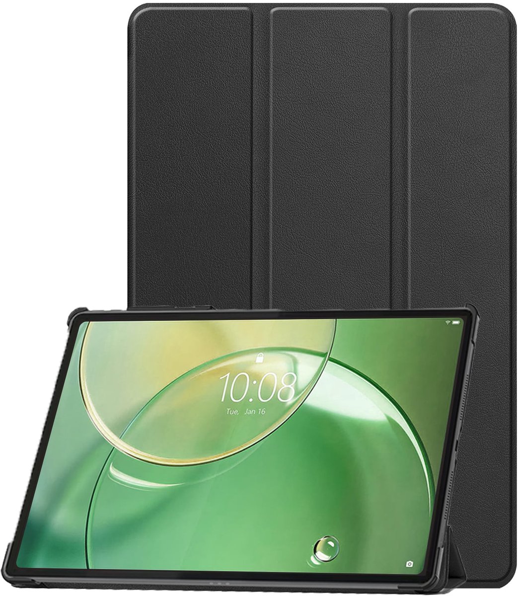 Hoesje Geschikt voor Lenovo Idea Tab Pro Gen 2 - Dun & Stevig - Trifold Bookcase - Hard Cover - Hardcover Book Case - Tablet Hoes - Zwart