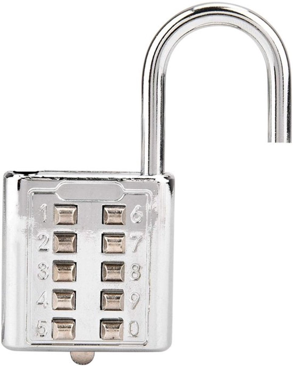 Hangslot Digitale 10-Cijferige Combinatiecode - Codeslot - Blinden - Veiligheid - Handig - Geschikt voor Ritsen/Lades