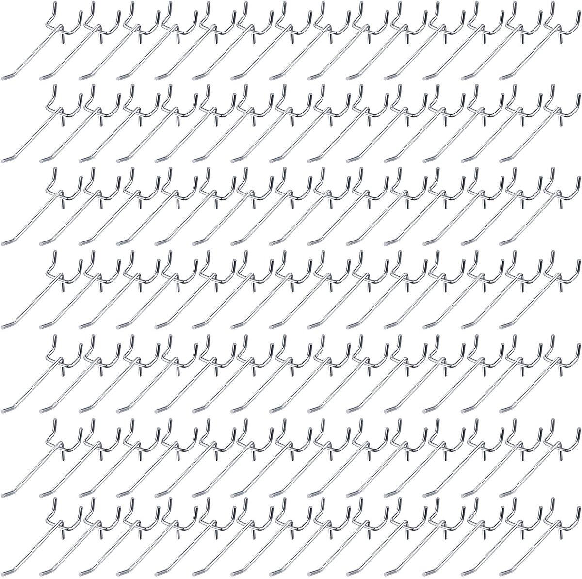 SnelShoppen - 100 Pack Pegboard Haken RVS Pegboard Haken voor 1/8 en 1/4 Pegboard - 4 Inch Haken voor Garage Opslag, Gereedschap Organizer, Praktische