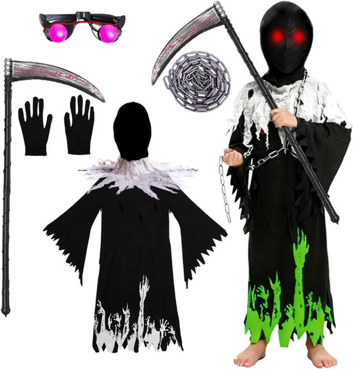 Halloween Kostuum voor Jongens en Mannen, Dunne Man Outfit voor Feestjes, Carnaval en Cosplay Activiteiten