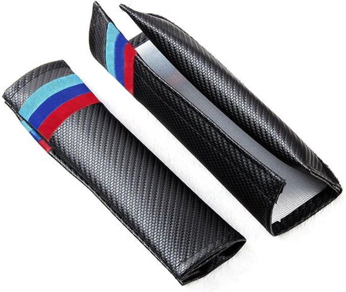 Set van 2 Autogordel Kussens voor Volwassenen - Comfortabele en Ademende Gordelbescherming met Carbon Fiber Design