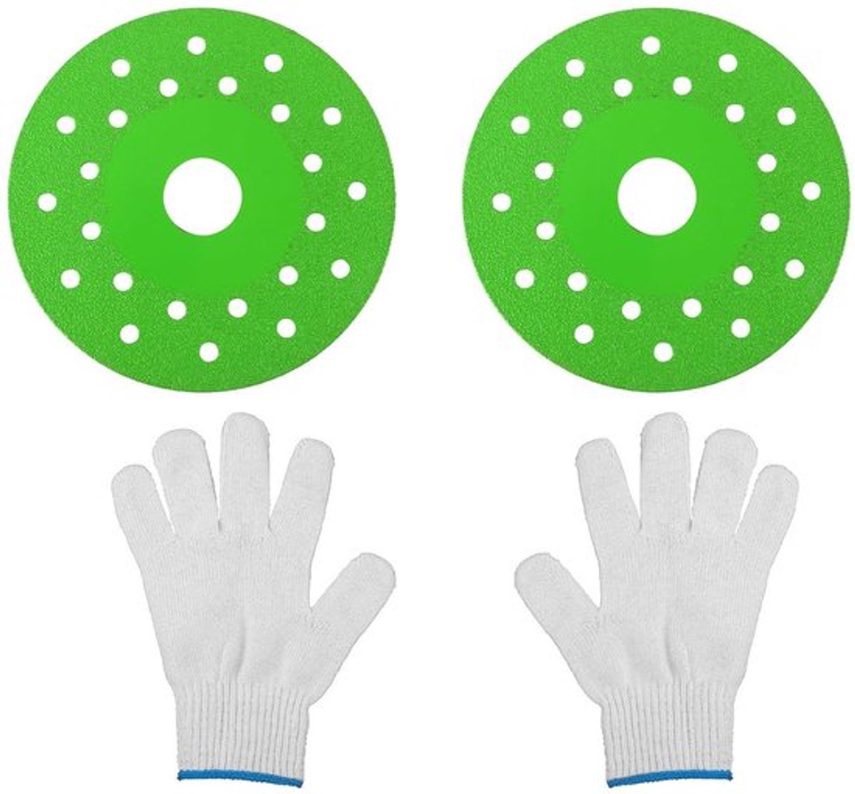 Zaagbladen en Handschoenen Set voor Haakse Slijper | 11,5 cm Diameter | Ultradunne Slijpschijf voor Steen, Tegel, Glas | Diamantpolijsten en Afschuinen