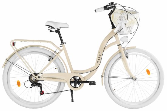 Davi Emma - Stadsfiets - 26 inch - 7 versnellingen - Shimano - V-brake - Lage instap - Bruin/Wit — afbeelding 3