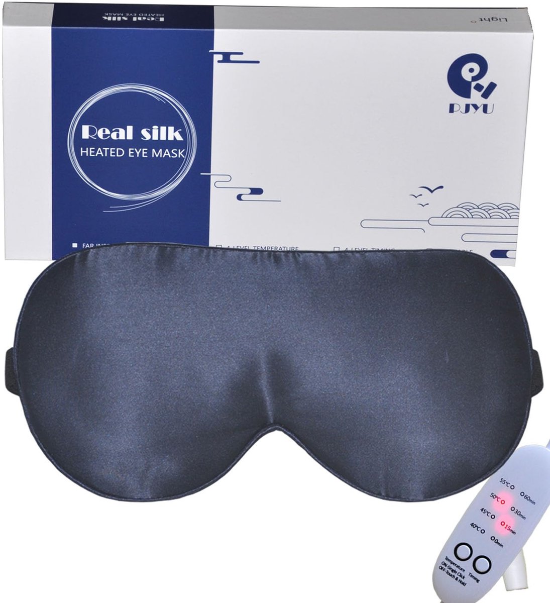 SnelShoppen - Verwarmd Zijden Oogmasker voor Droge en Gezwollen Ogen, Warm Gaas, Behandeling Ooglidrandontsteking, Verlichting Oogbelasting, Marinebla