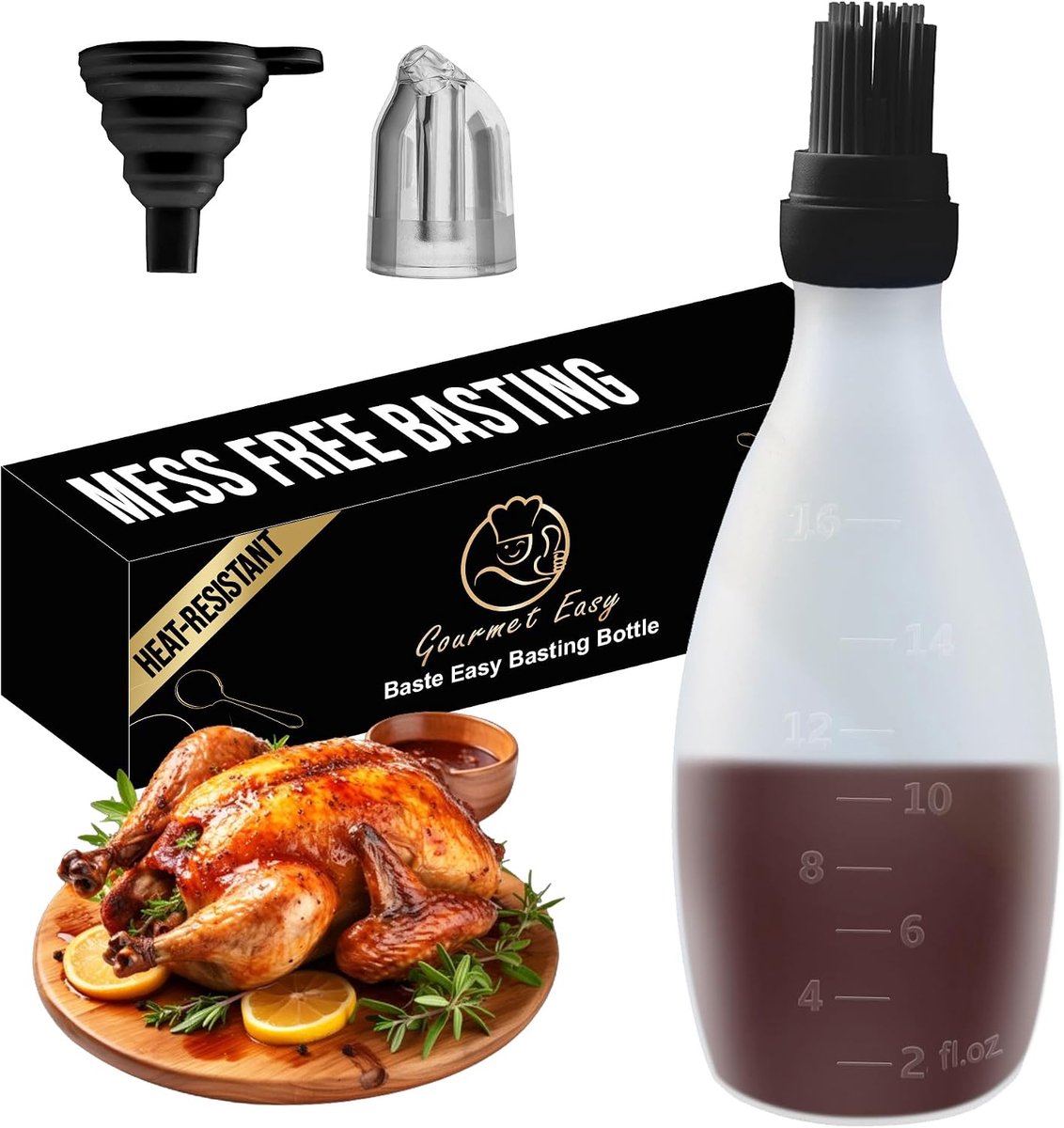 SnelShoppen - Silicone Basting Brush voor Koken - Multifunctionele Olie Dispenser met Kwast, BBQ Brush en Sauce Borstel - Perfecte Kookaccessoires voo