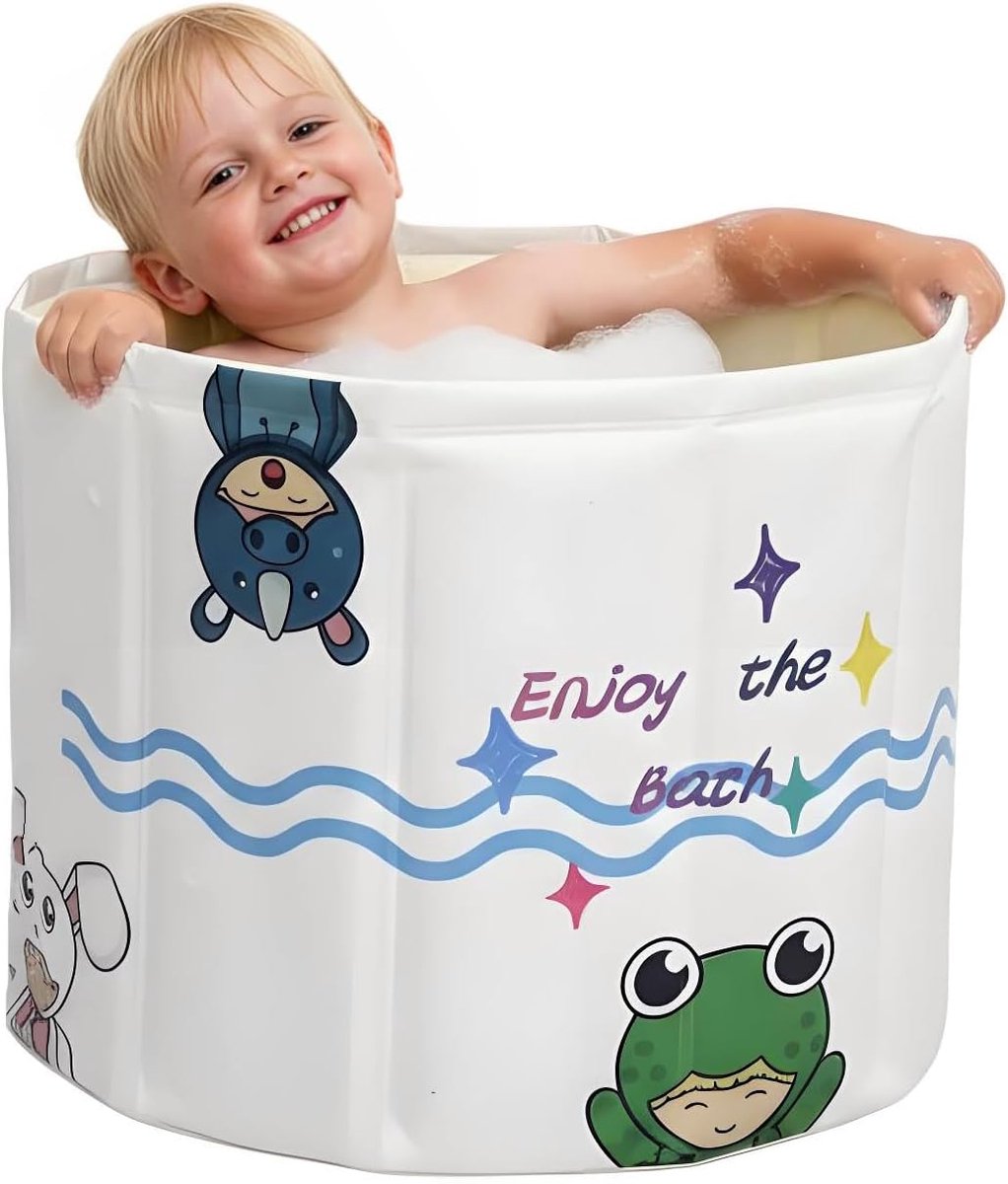 SnelShoppen - Faltbare Badewanne voor Kleinkinders - Lichtgewicht Zitbad voor Kinderen 12-60 Maanden - Ideaal voor Thuis, Op Reis en Camping - Eenvoud