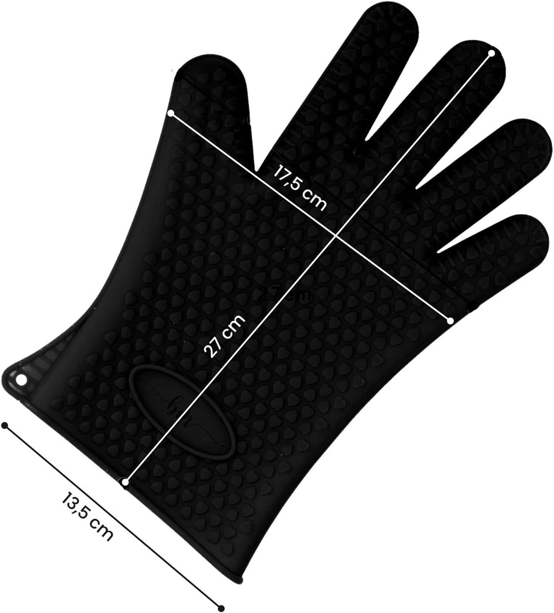 SnelShoppen - 2 Siliconen Ovenhandschoenen Set - Anti-Slip Pannenlappen voor Keuken en BBQ - Zwart - Ovenwanten voor Koken en Grillen
