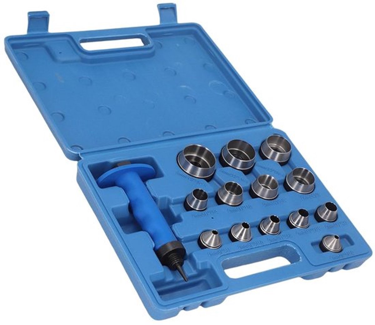 Complete Gereedschapsset voor Holpunches, 13-delige Set met Handvat voor Leerbewerking, Ideaal voor Riemen en Leerprojecten